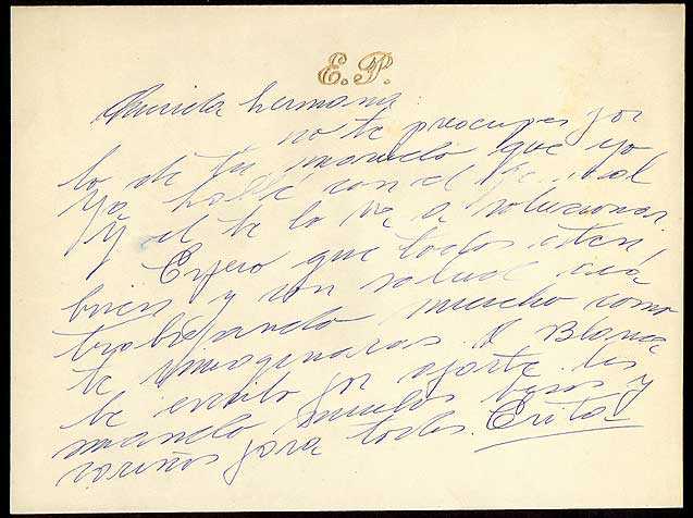 CARTA DE EVA PERON A SU HERMANA