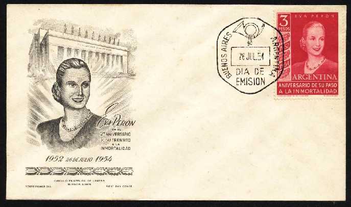 SOBRE SELLADO DE EVA PERON