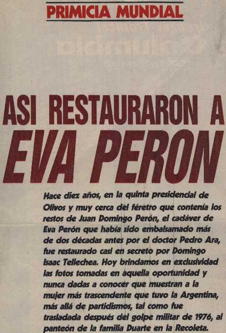 CADAVER RESTAURADO DE EVA PERON