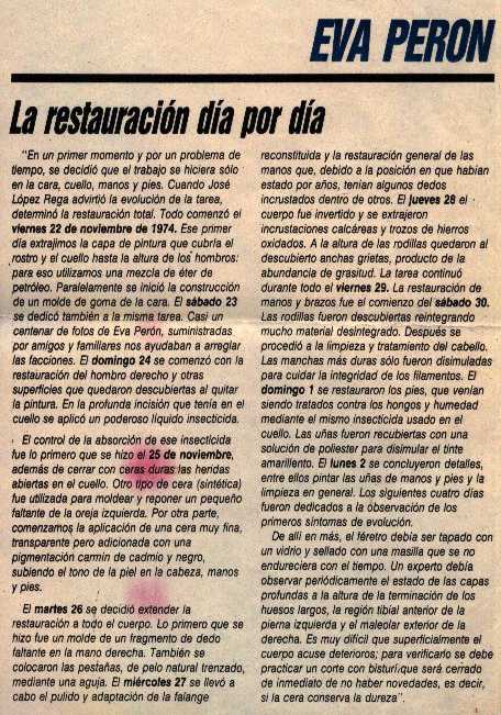 CADAVER RESTAURADO DE EVA PERON